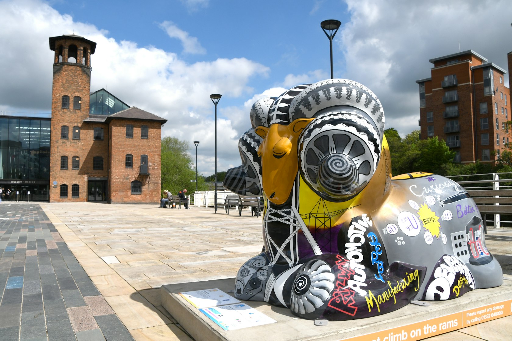 Derby Industries ram designed by Sarita Gnaniah outside the Museum of Making image 1736 c Derby Museums