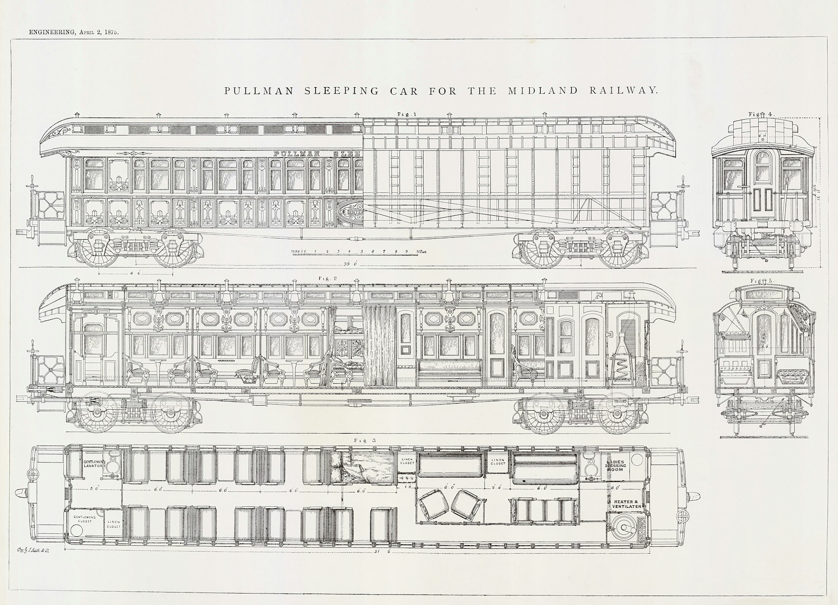 RFB01175 extraxct from The Engineer – Pullman sleeping car drawing