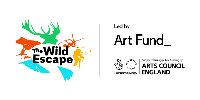 The Wild Escape logo and partner logos The Art Fund logo and Lottery, Arts Council England logo 