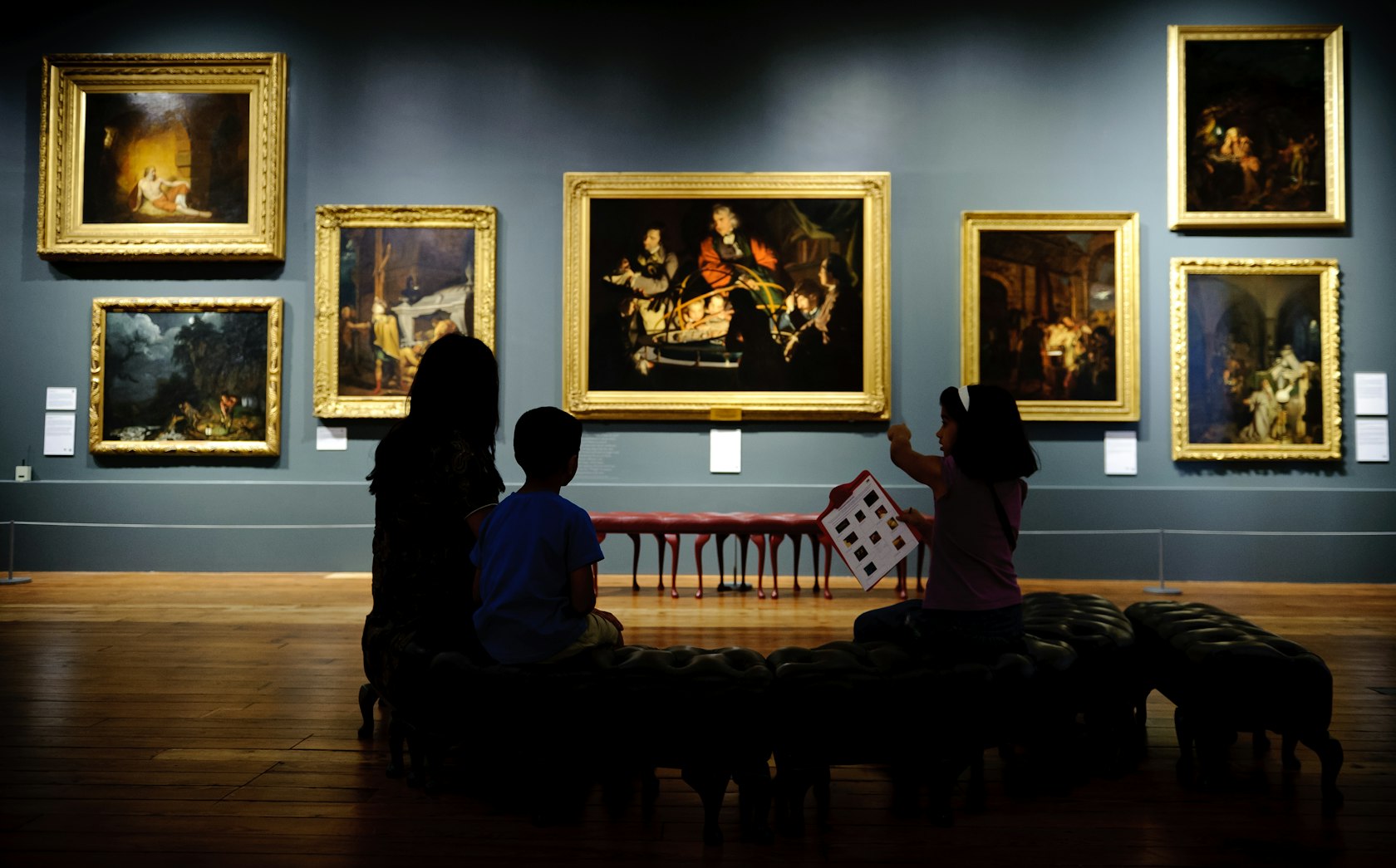 A family in the Joseph Wright Gallery at Derby Museum and Art Gallery. Image (c) Derby Museums. Image 19