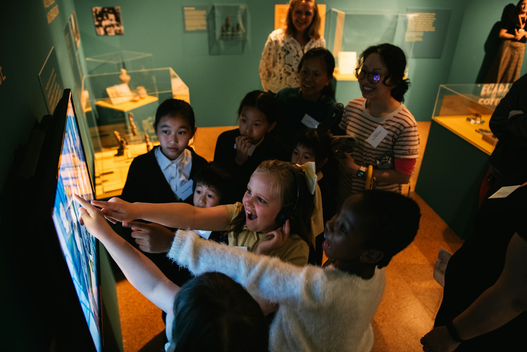 Children spotting themselves in the film